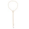 Elegant Pearl Pendant Necklace Long Tassel Adjustable Chain Necklace Jewelry for Women - Gold