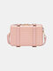 Women 6.5 Inch Solid Trunk Phone Bag Crossbody Bag - Pink