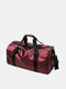 حقيبة سفر نسائية كبيرة الحجم من قماش الداكرون سعة بتصميم رطب وجاف - نبيذ أحمر