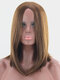 5 Colors Medium-Length Straight Hair Fluffy Bob Middle Part Full Head Cover Wig - Light Brown