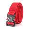 125CM Men Outdoor 3.8 Width Nylon Canvas Tactical Belt Eye-Splice Belt - Red & Black