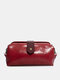 حقيبة كتف نسائية كلاسيكية من الجلد الصناعي كبيرة الحجم سعة حقيبة كتف ريترو - أحمر
