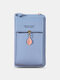 Faux Leather Zipper Buckle Design Crossbody Bag Multi-Pocket Clutch Bag Phone Bag Coin Purse - Sky Blue
