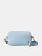 Brenice Women PU Leather Elegant Large Capacity Crossbody Bag Multi-functional Internal Compartment Storage Bag - Blue