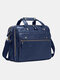 Men Retro Mltifunction Multi-Pocket  15.6 Inch Laptop Bag Briefcases Handbag Crossbody Bag - Blue