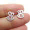 Cute Hollow Bees Stud Earrings Silver Gold Sweet Insect Ear Stud Accessories for Women  - Silver