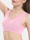 Girls Plus Size Lace Solid Color Wireless Sports T-Shirt Bras - Pink