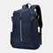 Men Polyester Waterproof USB Charging Large Capacity 15.6 Inch Laptop Bag Backpack - Blue