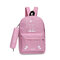 2Pcs Women's Backpack Set Likable Pattern High Capacity Preppy Back Bag - Pink