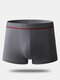 Men Modal Soft Plain Boxer Briefs U Pouch Breathable Mid Waist Underwear - Gray