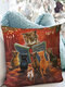 1 PC Print Linen Chritmas Cat Decoration In Bedroom Living Room Sofa Cushion Cover Throw Pillow Cover Pillowcase - 45*45cm
