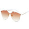 Men Women Thin Metal Frame Sunglasses Casual Outdoor Anti-UV HD Eyeglaases - Coffee