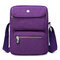 Women Nylon Travel Passport Bag Crossbody Travel Bag Waterproof Double Layer Shoulder Bag - Purple