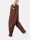 Mens Chinese Style Thick Fleece Warm Adjustable Cotton Drawstring Elastic Straight Pants - Coffee