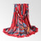 Womens Vogue Vintage Cotton Linen Breathable Feather Warm Scarf 180*90cm Oversize Shawl - Red