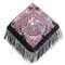 Cotton And Linen Printing Shawl Square Scarf Headscarf Tassel Scarf - WJ14 black