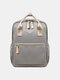 Women Nylon Brief Large Capacity Multifunction Solid Color Backpack - Gray