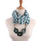 Bohemian Printed Slub Cotton Multi-layer Necklace Handmade Beaded Chain Women Scarf Shawl Necklace - Green