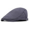 Men Cotton Solid Color Beret Cap Sunshade Casual Outdoors Peaked Forward Cap Adjustable Hat - Grey