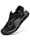 Men Double Hook Loop Anti Collision Slip Resistant Hiking Sandals - Black