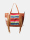 Women Artificial Leather Elegant Large Capacity Tessel Tote Bag Casual Daily Shoulder Bag Handbag - #03
