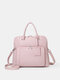 Women Design Solid Handbag Multifunction Business Crossbody Bag - Pink