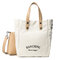2PCS Casual Canvas Handbag Crossbody Bag Shoulder Bags Handbag - White
