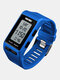 Mostrador Retângulo de 5 Cores Esportes Digital Watch Multifuncional Luminoso Impermeável Watch - azul