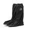 Men Waterproof Slip Resistant High Top Side Zipper Rain Boots Covers - Black