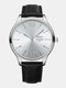 18 Colors Faux Leather Men Business Casual Normal Quartz Watches - #06