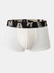 Breathable Cotton Solid Color  Underwear Sexy Boxer Briefs - White