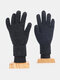 Unisex Colorful Chenille Knitted Three-finger Touch-screen Winter Outdoor Cool Protection Warmth Full-finger Gloves - #04