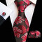 Men Polyester Silk Precision Textile Business Wedding Party Tie Pocket Towel Cufflinks Suit  - #4