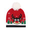 Christmas Knitted Jacquard Hat Unisex Warm Beanie Caps - Red