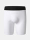 Men Seamless Stitching Sport Legging Running Shapewear Underpants With Pouch - White