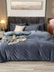 3PCS/4PCS Print Solid Color Bedding Sets Bedspread Quilt Cover Pillowcase - #03