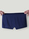 Thin Breathable Ice Silk Low Waist Translucent U Convex Boxers for Men - Dark Blue