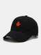 Unisex Cotton Embroidery Maple Leaf Casual Outdoor Sunshade Hunting Blazing Orange Safety Orange Baseball Hat - Black