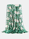 نساء Dacron Colorful مختلف الأزهار المطبوعة ظلة زخرفية شالات وشاح - أخضر