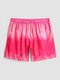 Men Tie Dye Ombre Print Drawstring Quick Dry Cool Board Shorts - Pink