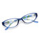 Women Transparent PC Frame Flower Pattern Light Anti-Fall Comfortable Presbyopic Glasses - Blue
