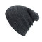 Women Mens Solid Woolen Knit Beanie Cap Ear Protection Windproof Fashion Warm Hat  - #1
