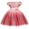 Girl's Sequins Flower Tulle Princess Wedding Birthday Formal Dress For 4-13Y - Pink
