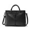Women PU Leather Square Tote Bag Oil Leather Crossbody Bag  - Black