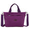 Women Nylon Waterproof Durable Handbags Large Capacity Solid Leisure Shoulder Bags - Purple