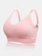 Solid Color Soft Wireless Anti Sagging Breast-feed Nursing Maternity Bra - Pink