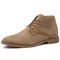 Men British Stylish Suede Comfy Soft Lace Up Casual Ankle Chukka Boots - Khaki