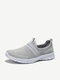 Lightweight Mesh Slip On Soft Lazy Casual Athletic Shoes - Light Gray
