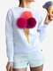 Women's Sweatshirt Long Sleeve Cute Decoration Sweet Sweatshirt - White 2