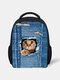 3D Animal Creative Cartoon Cute Cat Print Casual Style Backpack Schoolbag - #15